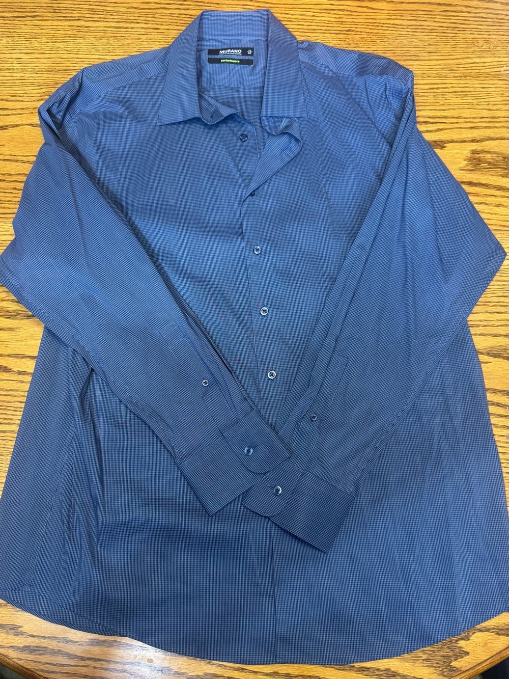 Murano Men's Blue Long-Sleeve Dress Shirt